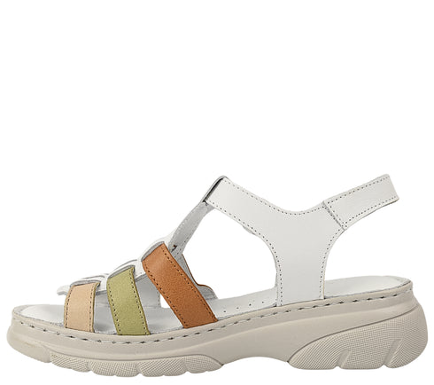 Sandale casual, dama, ANNA VIOTTI, D60-336 alb, piele naturala